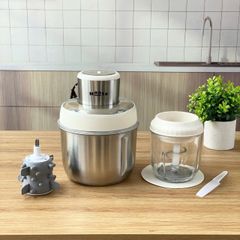 Máy Xay Thịt Đa Năng Haatz HMG168 - Cối Inox 2.5L & Cối Thủy Tinh 0.6L Kèm Bộ Đánh Ruốc - Thiết Kế Thông Minh, An Toàn