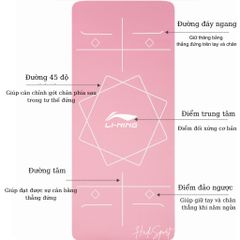 Thảm tập Yoga/gym LI-NING định tuyến thiết kế chống trượt 2 mặt, cách âm độ dày 10mm kèm túi LBDM738 334653