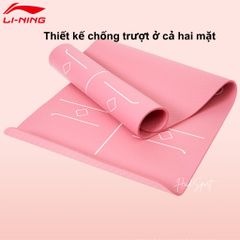 Thảm tập Yoga/gym LI-NING định tuyến thiết kế chống trượt 2 mặt, cách âm độ dày 10mm kèm túi LBDM738 334653