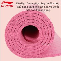 Thảm tập Yoga/gym LI-NING định tuyến thiết kế chống trượt 2 mặt, cách âm độ dày 10mm kèm túi LBDM738 334653