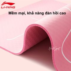 Thảm tập Yoga/gym LI-NING định tuyến thiết kế chống trượt 2 mặt, cách âm độ dày 10mm kèm túi LBDM738 334653