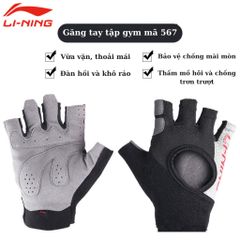 Găng Tay Tập Gym LI-NING Chính Hãng Bảo Vệ Tay Chống Trượt Chống Vết Chai Tay Phụ Kiện Tập Gym Găng Tay Thể Thao 334663