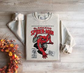 Áo Sweatshirt Spiderman Vintage Marvel 90s – Unisex Retro Streetwear, Quà Tặng Hoàn Hảo cho Fan Truyện Tranh