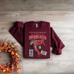 Áo Sweatshirt Spiderman Vintage Marvel 90s – Unisex Retro Streetwear, Quà Tặng Hoàn Hảo cho Fan Truyện Tranh