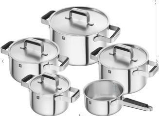 Bộ Nồi Inox Zwilling Pure 5 Món Màu Bạc - Dụng Cụ Nấu Ăn Chất Lượng Cao, Thiết Kế Hiện Đại, Chống Dính CERAFORCE®