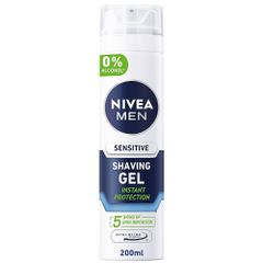 Gel cạo râu Nivea Men Sensitive 200ml - Chăm sóc da nhạy cảm, chống kích ứng, mịn màng và thoải mái mỗi ngày