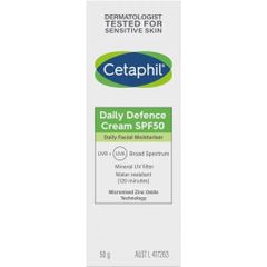 Kem chống nắng dưỡng ẩm Cetaphil Daily Defence Cream SPF50 daily Moisturiser 50g 335118
