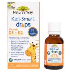 Vitamin D3 + K2 Nature's Way - Giọt Hỗ Trợ Canxi Cho Trẻ Em 11ml, Tăng Cường Sức Khỏe Xương và Đề Kháng