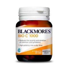 Viên uống Blackmores Bio C 1000mg bổ sung vitamin C tăng cường sức khỏe, giúp tăng cường đề kháng và làm lành vết thương (31 viên)