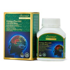 Viên uống bổ não Vitatree Ginkgo Plus 6000 with Q10 50mg hộp 60 viên 335240