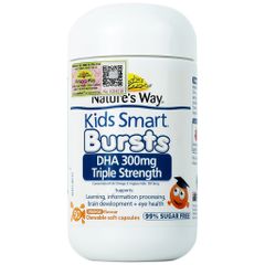 Viên Nhai Nature's Way Kids Smart Bursts DHA 300mg Hỗ Trợ Phát Triển Não Bộ và Tăng Cường Trí Nhớ Cho Trẻ (50 Viên)