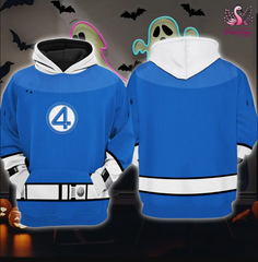 Áo Hoodie 3D Fantastic 4 - Phong cách Streetwear Cao Cấp, Chất Liệu Mềm Mại, Hình In Chất Lượng, Thích Hợp Cho Người Hâm Mộ Phim