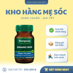 Viên Sắt Hữu Cơ Thompson's Organic Iron 24mg - Hỗ Trợ Tạo Hồng Cầu, Giảm Mệt Mỏi, Lọ 30 Viên - Thương Hiệu Úc