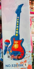Zeeza Đàn Guitar Đồ Chơi 53519A & 53519B Có Hiệu Ứng Đèn Và Âm Thanh Kèm Microphone Giao Màu Ngẫu Nhiên Cho Trẻ Em