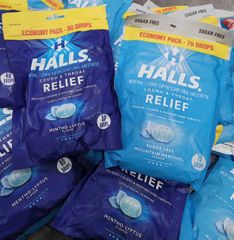 Kẹo ngậm Halls Relief Sugar Free - Mountain Menthol 70 viên