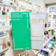 Kem Chống Nắng Innisfree Intensive Long-Lasting EX SPF50+ PA++++ 60ml - Bảo Vệ Da Dầu và Da Hỗn Hợp, Chống UV Hiệu Quả
