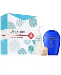Sét Chống Nắng Shiseido Ultimate Sun Protector SPF 60+ (150ml) + Dầu Tẩy Trang 40ml + Kem Dưỡng 15ml - Bảo Vệ Da Tối Ưu, Dễ Dàng Mang Theo