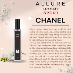 Nước Hoa Nam Allure Homme Sport EDP 10ml - Hương Thơm Quyến Rũ, Tươi Mát, Phong Cách Mạnh Mẽ Dành Cho Nam Giới