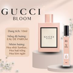 Nước Hoa Nữ Gucci Bloom EDP 10ml - Hương Thơm Sang Trọng, Quyến Rũ Từ Hoa Hồng và Hoa Huệ Trắng, Quà Tặng Lý Tưởng Cho Phái Đẹp
