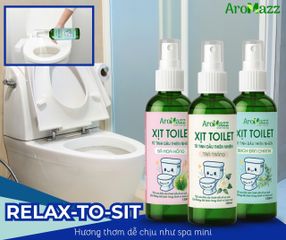 Xịt Khử Mùi Toilet AroMazz 120ml - Tinh Dầu Thiên Nhiên, Giúp Không Còn Mùi Hôi Khi Đi Vệ Sinh, Thoải Mái Như Spa Mini