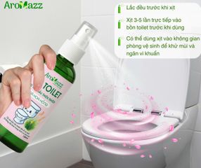 Xịt Khử Mùi Toilet AroMazz 120ml - Tinh Dầu Thiên Nhiên, Giúp Không Còn Mùi Hôi Khi Đi Vệ Sinh, Thoải Mái Như Spa Mini