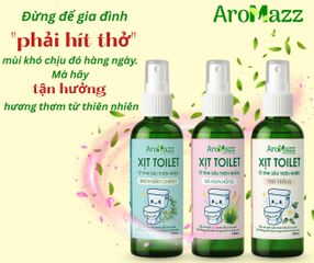 Xịt Khử Mùi Toilet AroMazz 120ml - Tinh Dầu Thiên Nhiên, Giúp Không Còn Mùi Hôi Khi Đi Vệ Sinh, Thoải Mái Như Spa Mini