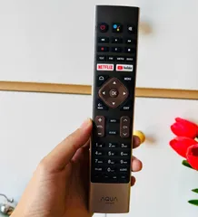 Điều Khiển GIỌNG NÓI TV Aqua Smart TV - Remote Đen ÊM NHẠY Tặng Pin, Thiết Kế Hiện Đại và Thông Minh, Thao Tác Dễ Dàng từ Xa