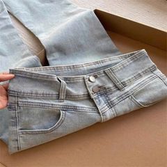 Quần Jean Ống Loe Thêu Nơ Xinh Xắn - Phong Cách Hàn Quốc, Đường Kính 98-102cm, Màu Xanh Ngọc, Size M