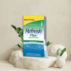 Nước mắt nhân tạo REFRESH PLUS 100 tuýp - Dưỡng ẩm và giảm khô mắt, phù hợp cho người đeo kính áp tròng, không chứa chất bảo quản