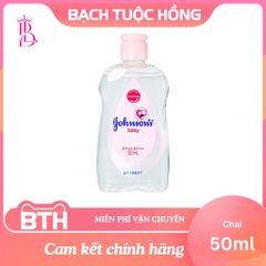 Dầu Massage & Dưỡng Ẩm Johnson’s Baby Oil 50ml - Khóa ẩm hiệu quả, An toàn cho da, Giúp da mềm mại và thư giãn