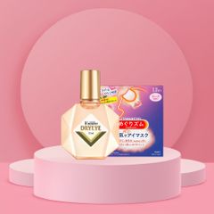 Combo Dung Dịch Nhỏ Mắt V.Rohto Dryeye Và Mặt Nạ Xông Mắt Thư Giãn - Giảm Khô Mắt, Tăng Cường Độ Ẩm Cho Mắt