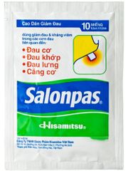Cao Dán Giảm Đau Salonpas Hisamitsu - Hỗ Trợ Giảm Đau Cơ, Đau Lưng, Chấn Thương - Hộp 40 Miếng Chất Lượng Cao