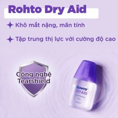 Nước mắt nhân tạo Rohto Dry Aid 10ml - Dưỡng ẩm và giảm khô mắt, phục hồi tự nhiên, hiệu quả lên đến 12 giờ