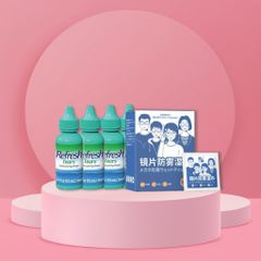 Combo Nước Mắt Nhân Tạo Refresh Tears 5 Chai + Khăn Lau Kính Nano Nhật Bản - Giải Pháp Chăm Sóc Mắt Toàn Diện Cho Người Đeo Kính