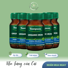 Viên Sắt Hữu Cơ Thompson's Organic Iron 24mg - Giúp Giảm Mệt Mỏi, 30 Viên, Xuất Xứ Úc, Dễ Hấp Thụ Cho Phụ Nữ Mang Thai