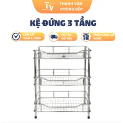 Kệ Đứng 3 Tầng Inox Cao Cấp - Giải Pháp Lưu Trữ Thông Minh Cho Không Gian Bếp Gọn Gàng (TV1181)
