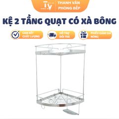 Kệ góc 2 tầng inox cao cấp có xà bông - Giải pháp lưu trữ tiện ích cho nhà bếp, dễ dàng sắp xếp và tiết kiệm không gian (TV1169)