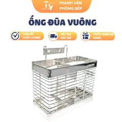 Ống Đũa Vuông Inox Cao Cấp - Dụng Cụ Nhà Bếp Chắc Chắn và Đẹp Mắt, Hỗ Trợ Thực Phẩm An Toàn (TV1176)