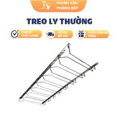 Giá treo ly inox cao cấp TVKITCHEN - Dụng cụ nhà bếp tiện lợi, chất lượng chính hãng, kích thước 28x100cm (TV1184)