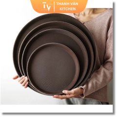 Khay Nhựa Chống Trượt Phục Vụ Cao Cấp - Mâm Chất Liệu Nhựa Bền, Đủ Kích Cỡ Hình Tròn, Chữ Nhật Cho Nhà Hàng và Gia Đình (TV69)
