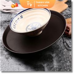 Khay Nhựa Chống Trượt Phục Vụ Cao Cấp - Mâm Chất Liệu Nhựa Bền, Đủ Kích Cỡ Hình Tròn, Chữ Nhật Cho Nhà Hàng và Gia Đình (TV69)