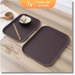 Khay Nhựa Chống Trượt Phục Vụ Cao Cấp - Mâm Chất Liệu Nhựa Bền, Đủ Kích Cỡ Hình Tròn, Chữ Nhật Cho Nhà Hàng và Gia Đình (TV69)