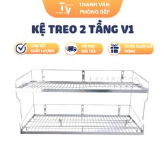 Kệ Treo 2 Tầng V1 - Giá Treo Đồ Gia Dụng Inox, Bếp Thông Minh, Thiết Kế Sang Trọng, Tiết Kiệm Không Gian (TV1135)
