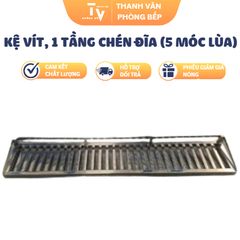 Kệ Vít 1 Tầng Chén Đĩa Inox (5 Móc Lùa) - Giải Pháp Tổ Chức Nhà Bếp Tiện Lợi Cho Gia Đình Bạn (TV1149)