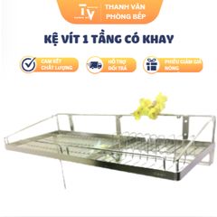 Kệ vít inox 1 tầng có khay - Dụng cụ gia dụng thông minh cho nhà bếp tiện nghi, chất lượng cao (TV1152)