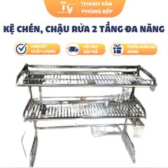 Kệ chén chậu rửa 2 tầng đa năng - Giải pháp lưu trữ tuyệt vời cho không gian bếp gọn gàng và tiện dụng (TV1155)