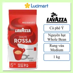 Cà phê Ý Lavazza Rossa nguyên hạt Whole Bean gói 1kg [Hàng Mỹ]