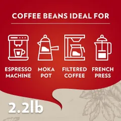Cà phê Ý Lavazza Rossa nguyên hạt Whole Bean gói 1kg [Hàng Mỹ]