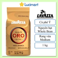 Cà phê Ý Lavazza nguyên hạt Qualita Oro Whole Bean Coffee, 100% Arabica, gói 1kg [Hàng Mỹ]