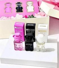 Set Nước Hoa Moschino Mini 5ml - Bộ 3 Lọ Trắng, Hồng Nữ & Đen Nam - Hương Thơm Tươi Mát, Sang Trọng, Quà Tặng Ý Nghĩa
